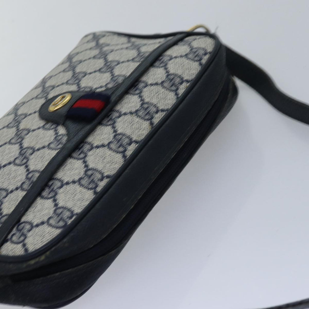 GUCCI GG Supreme Sherry Line Shoulder Bag PVC Navy Red 116 02 089 ep4504