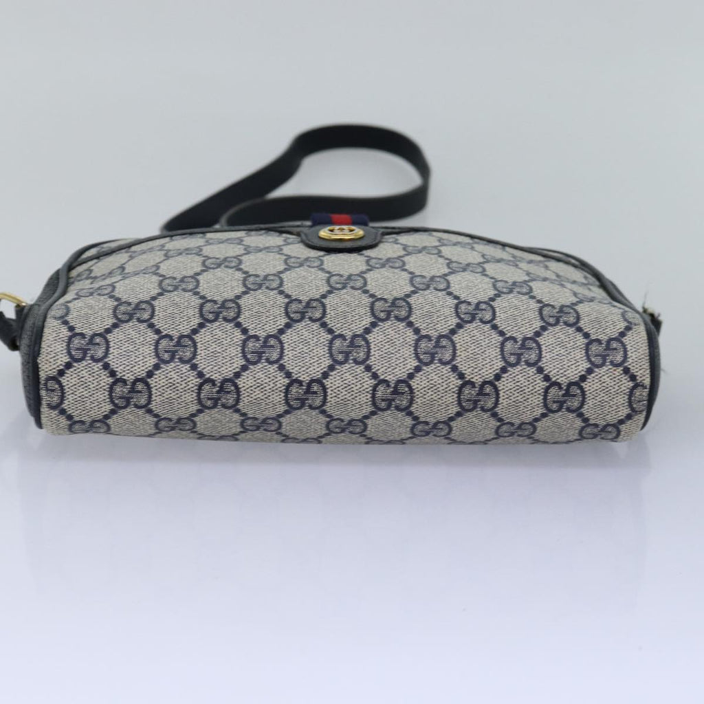 GUCCI GG Supreme Sherry Line Shoulder Bag PVC Navy Red 116 02 089 ep4504