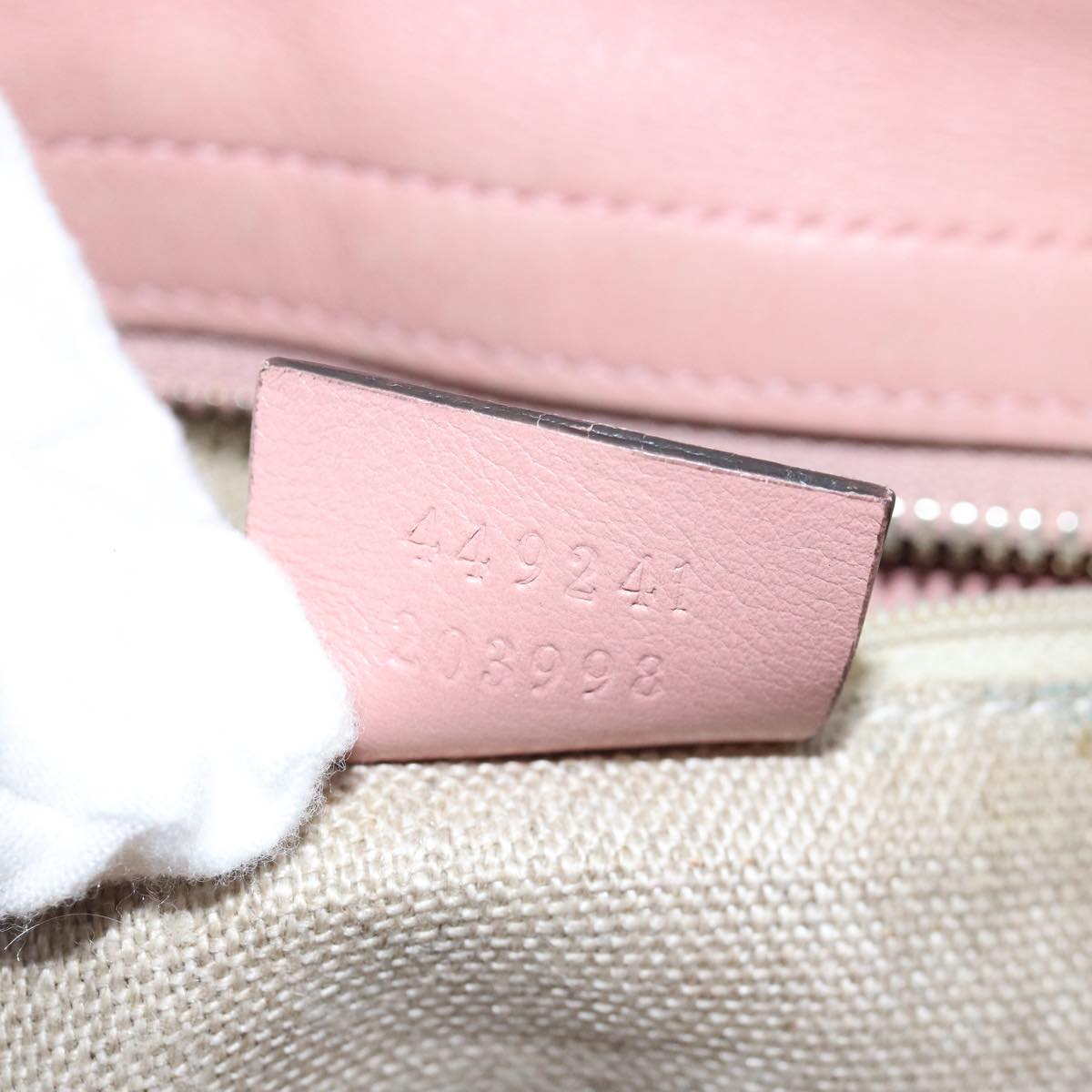 GUCCI Micro GG Canvas Guccissima Hand Bag Outlet 2way Pink 449241 ep4516
