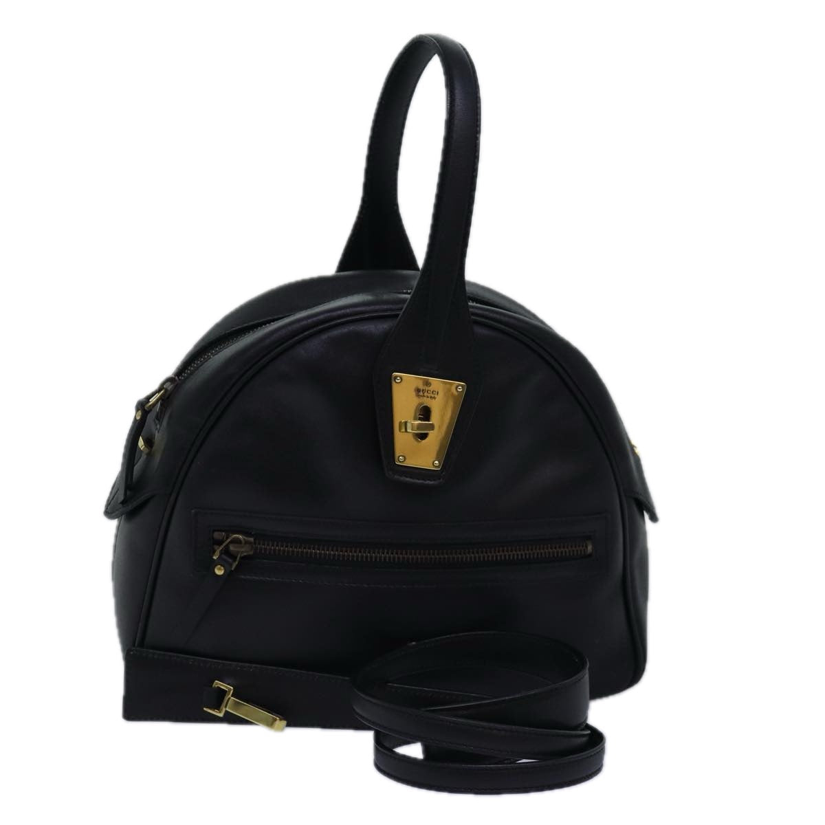 GUCCI Shoulder Bag Leather 2way Black ep4525