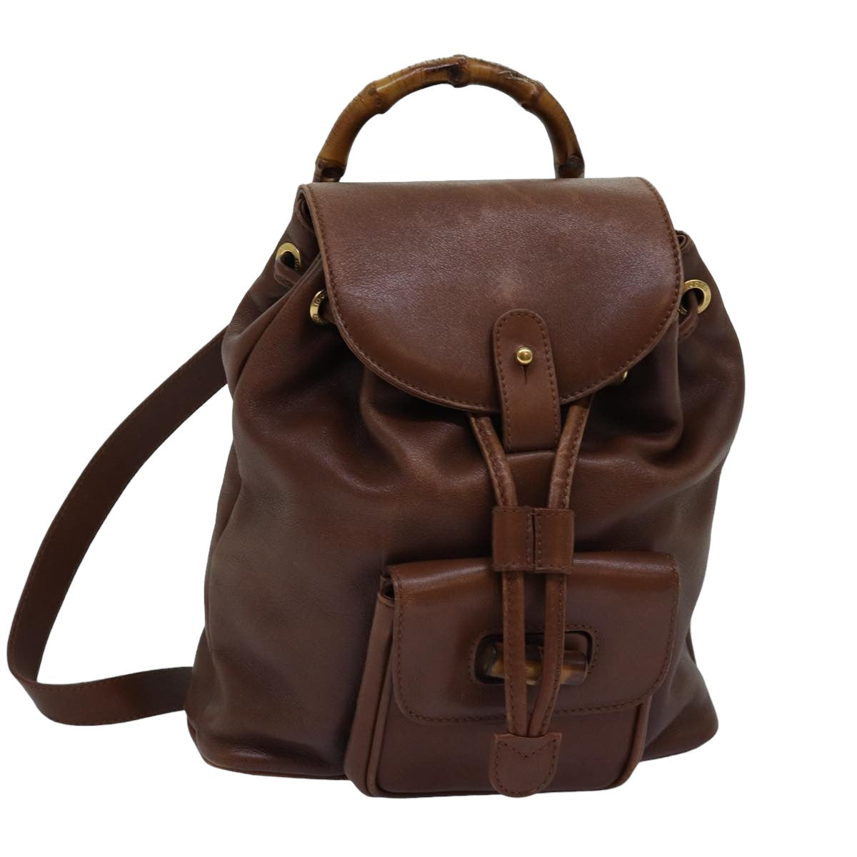 GUCCI Bamboo Backpack Leather Brown 003 3444 0030 ep4526