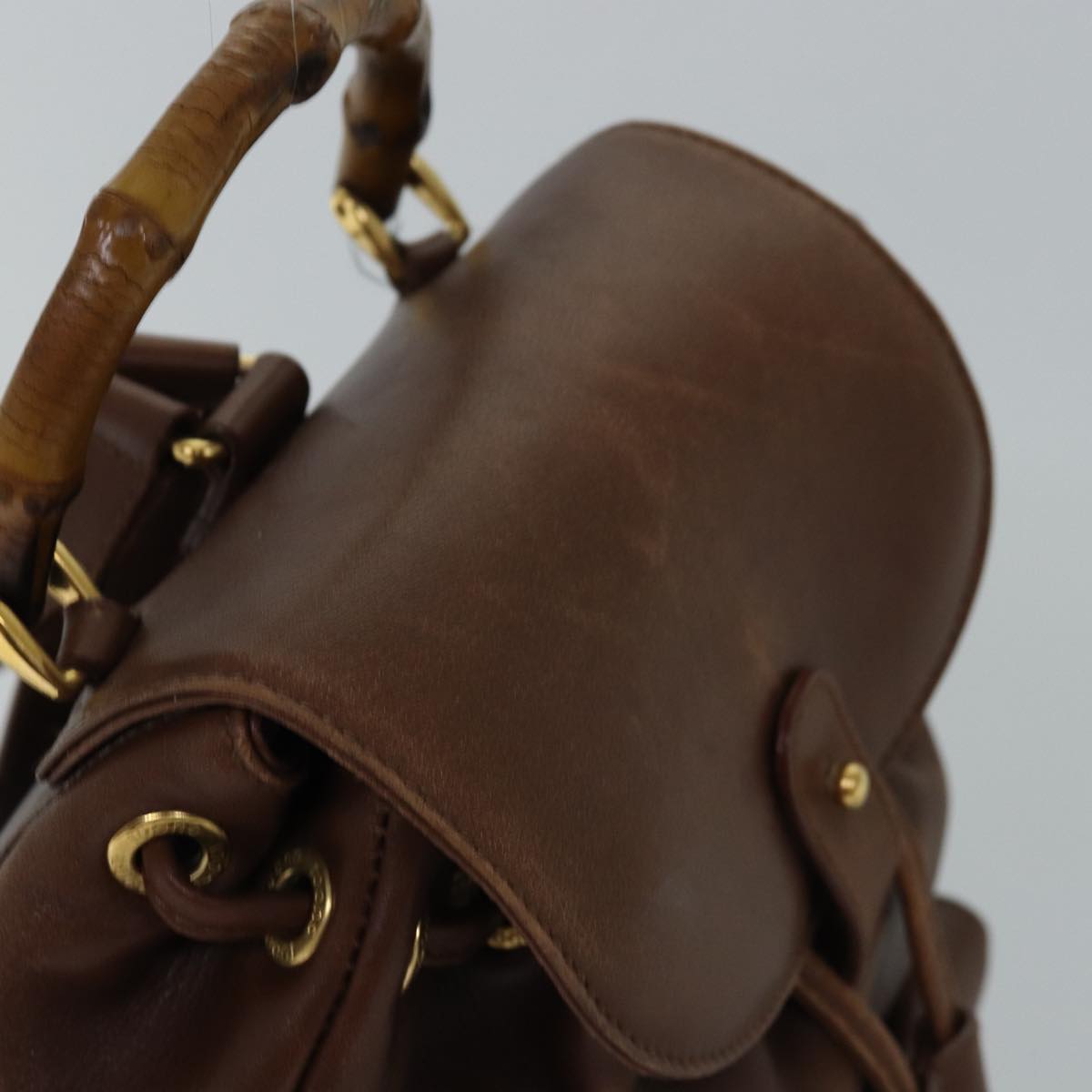 GUCCI Bamboo Backpack Leather Brown 003 3444 0030 ep4526