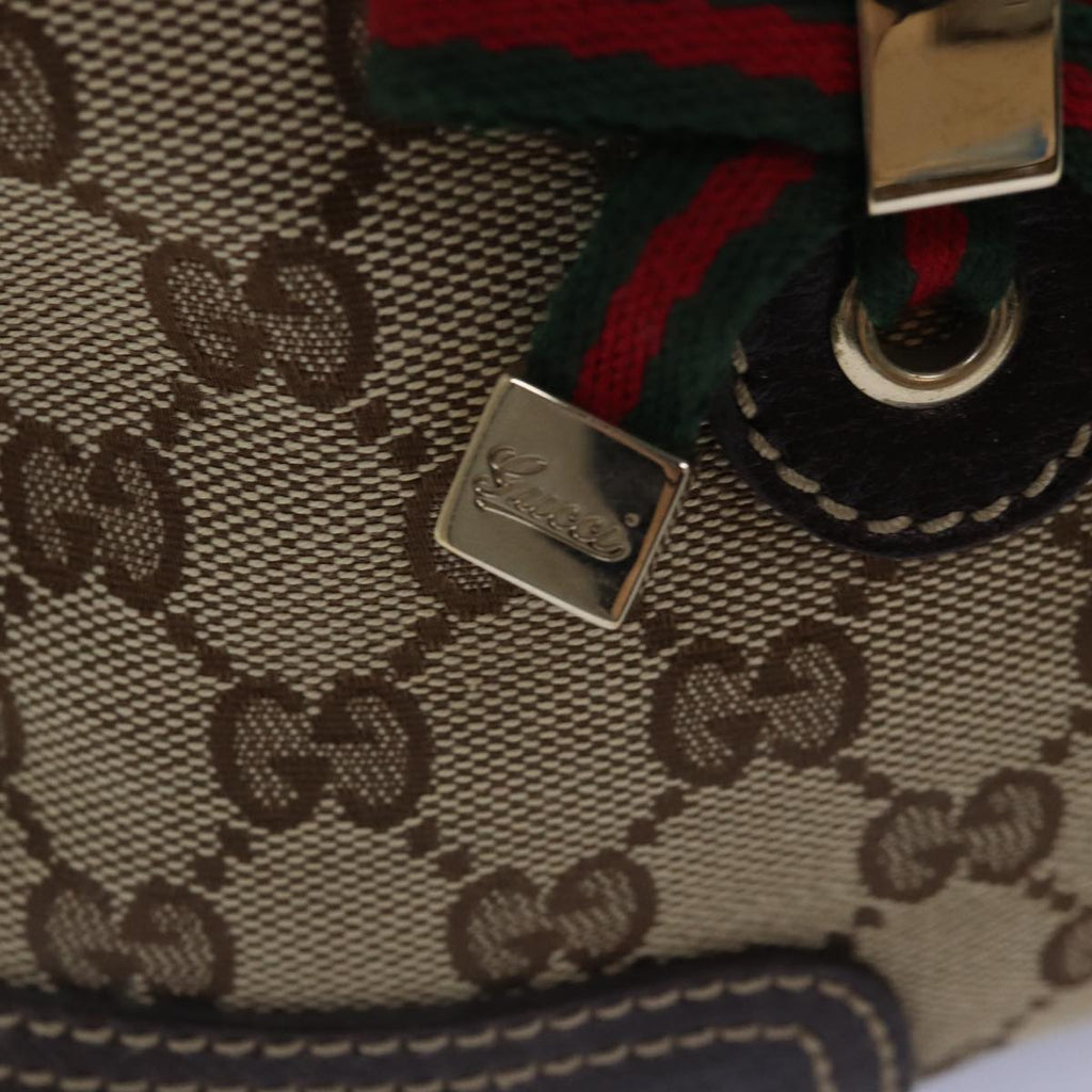 GUCCI GG Canvas Web Sherry Line Shoulder Bag Beige Red Green 161720 ep4532