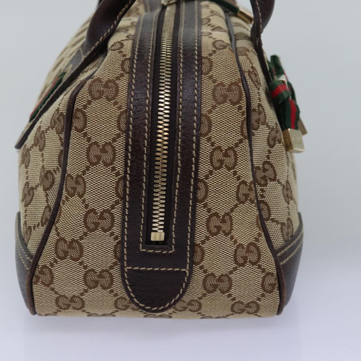 GUCCI GG Canvas Web Sherry Line Shoulder Bag Beige Red Green 161720 ep4532
