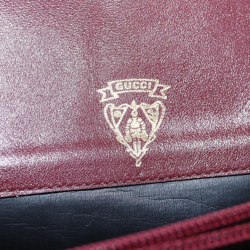 GUCCI Shoulder Bag Leather Bordeaux ep4539