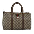 GUCCI GG Supreme Web Sherry Line Boston Bag PVC Beige Red 58 02 007 ep4540