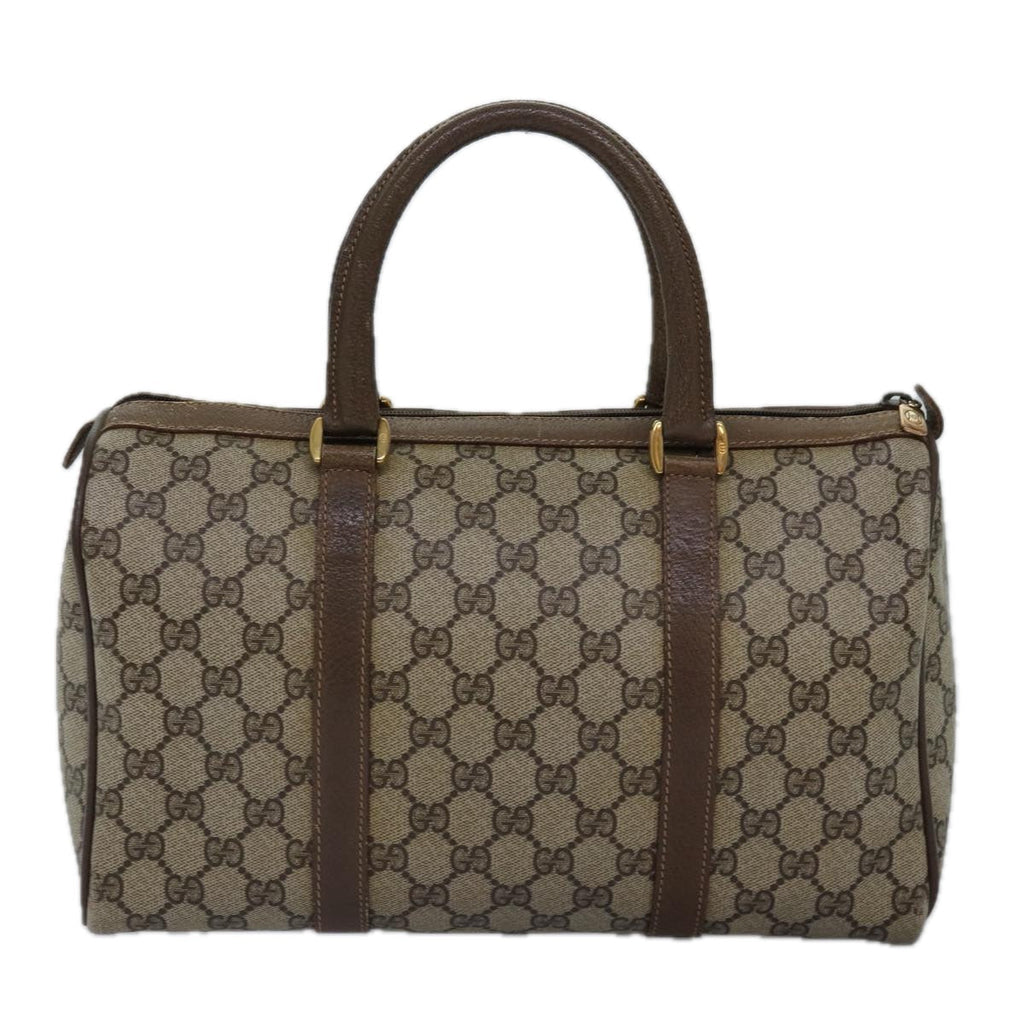 GUCCI GG Supreme Web Sherry Line Boston Bag PVC Beige Red 58 02 007 ep4540