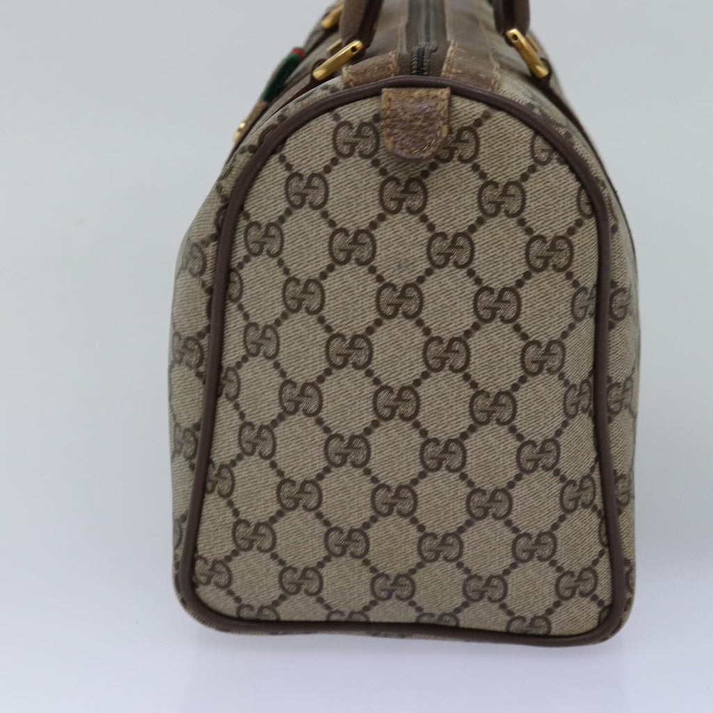 GUCCI GG Supreme Web Sherry Line Boston Bag PVC Beige Red 58 02 007 ep4540
