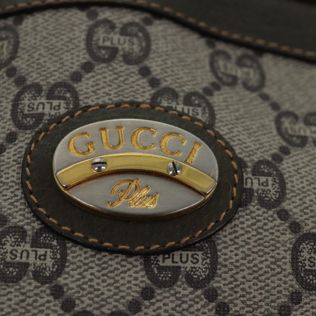 GUCCI GG Plus Supreme Shoulder Bag PVC Leather Beige ep4541