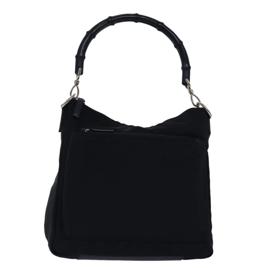 GUCCI Bamboo Shoulder Bag Nylon Black 35692 ep4545