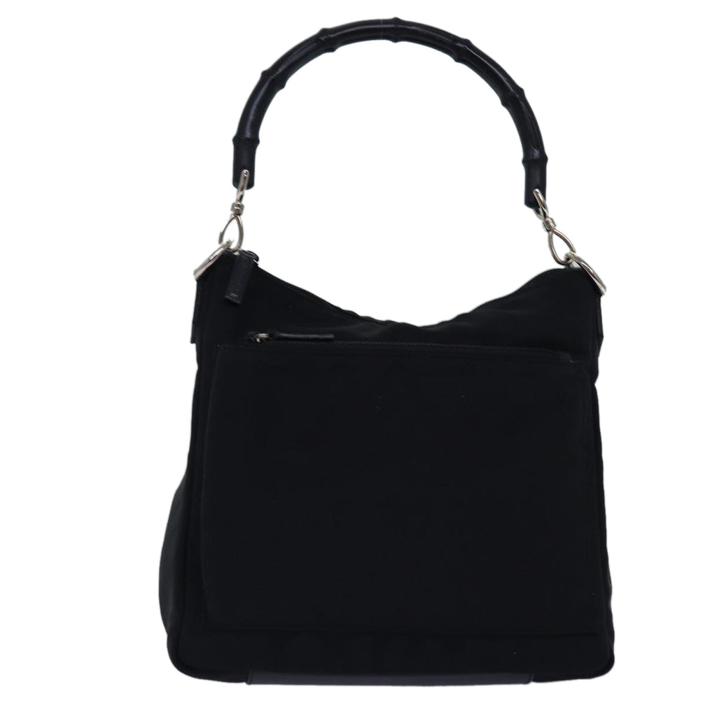 GUCCI Bamboo Shoulder Bag Nylon Black 35692 ep4545