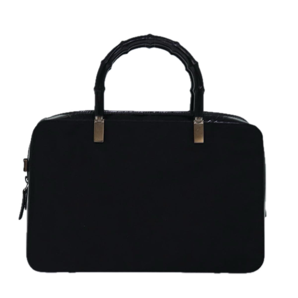 GUCCI Bamboo Hand Bag Nylon 2way Black 000 0828 2058 ep4550