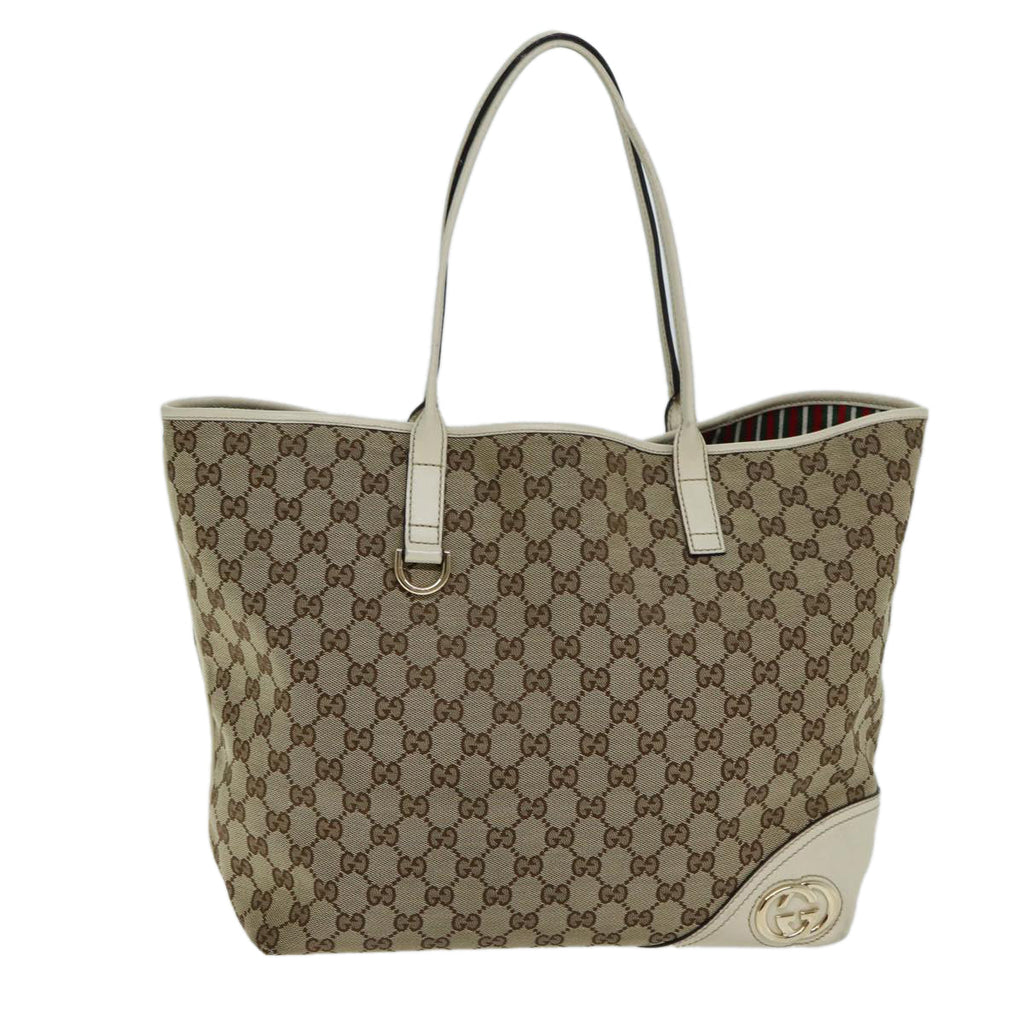 GUCCI GG Canvas Tote Bag Beige 169945 ep4555