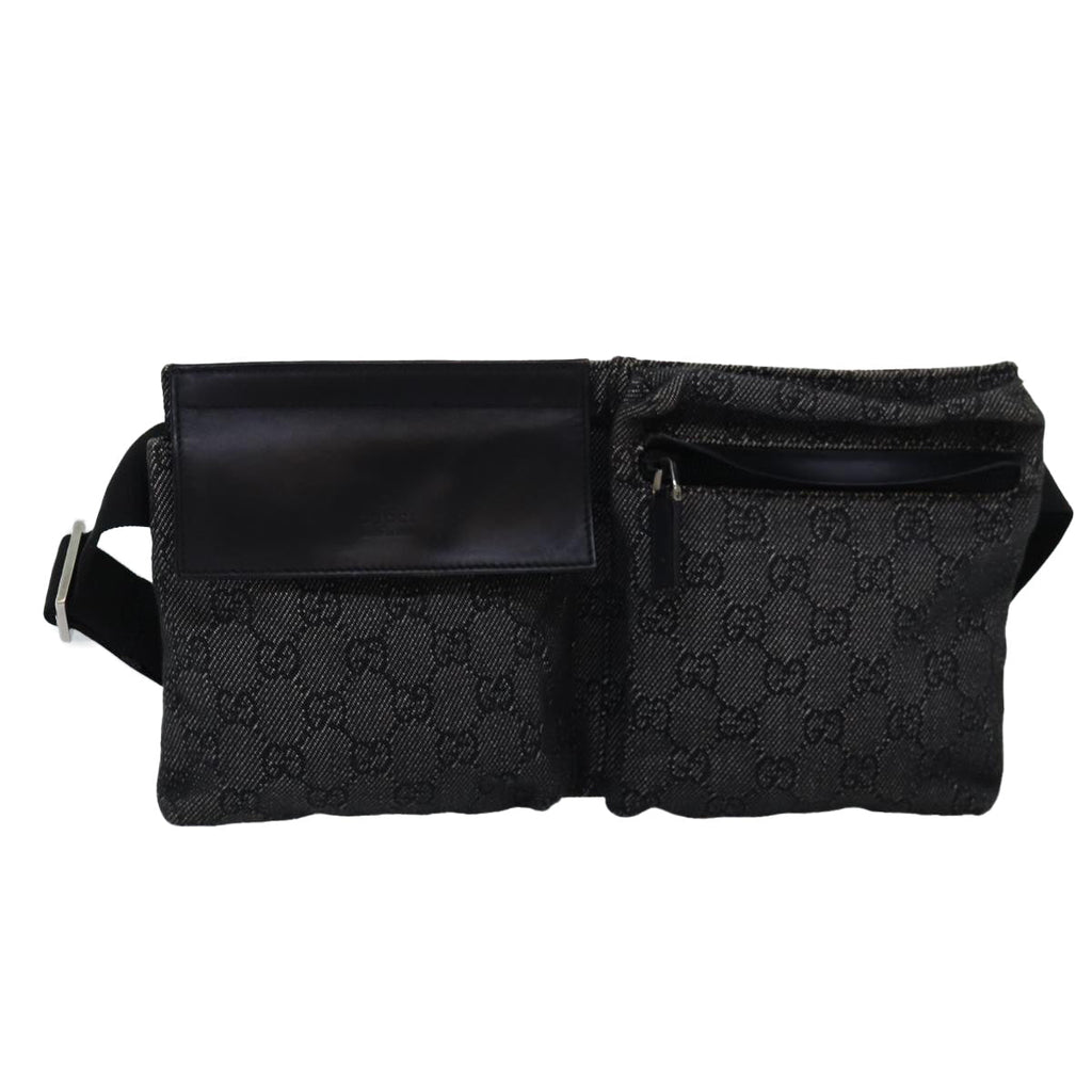 GUCCI GG Canvas Waist bag Black 28566 ep4558