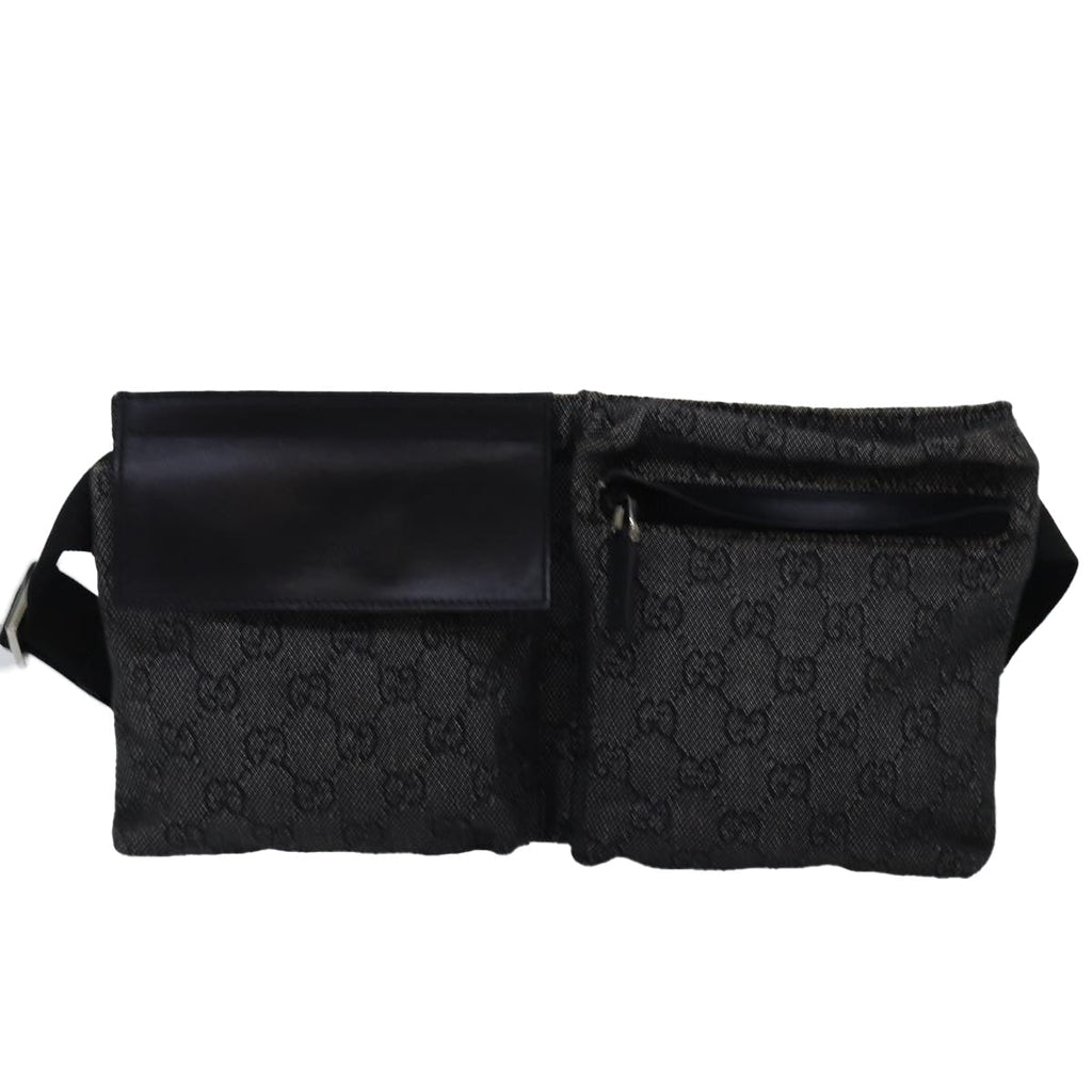GUCCI GG Canvas Waist bag Black 28566 ep4558
