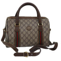 GUCCI GG Supreme Web Sherry Line Boston Bag PVC Beige 002 115 6697 ep4571