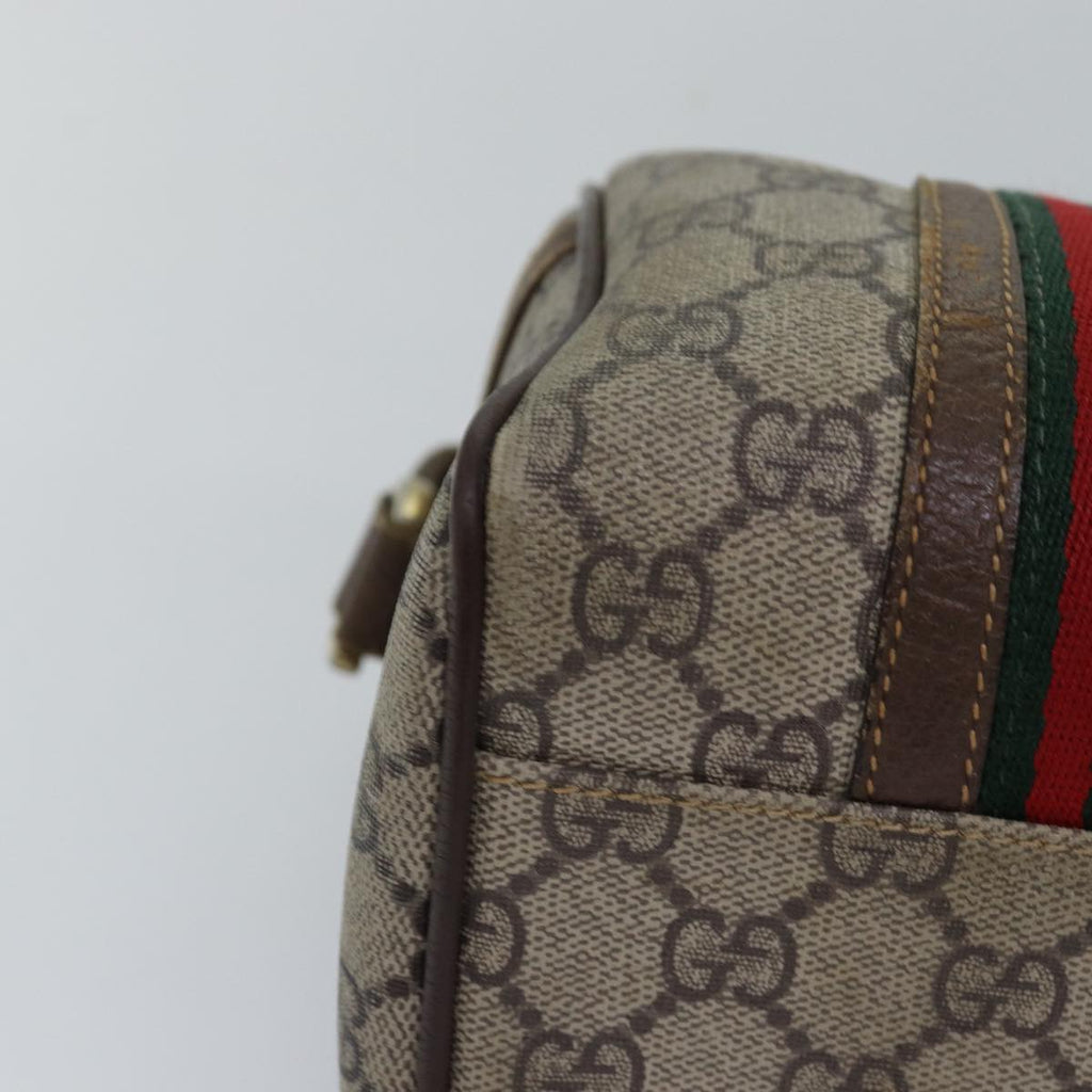 GUCCI GG Supreme Web Sherry Line Boston Bag PVC Beige 002 115 6697 ep4571