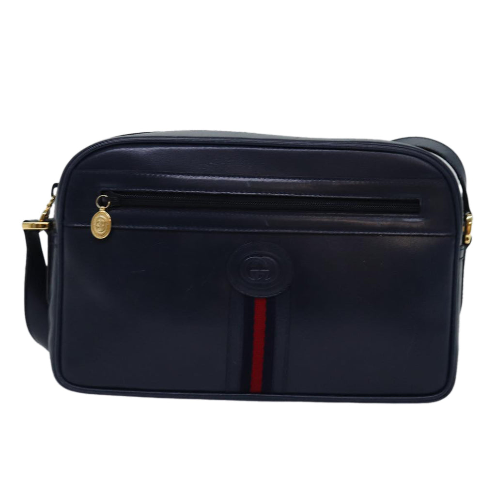 GUCCI Sherry Line Shoulder Bag Leather Navy 001 23 0942 ep4572