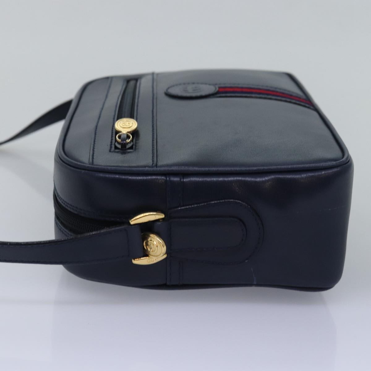 GUCCI Sherry Line Shoulder Bag Leather Navy 001 23 0942 ep4572