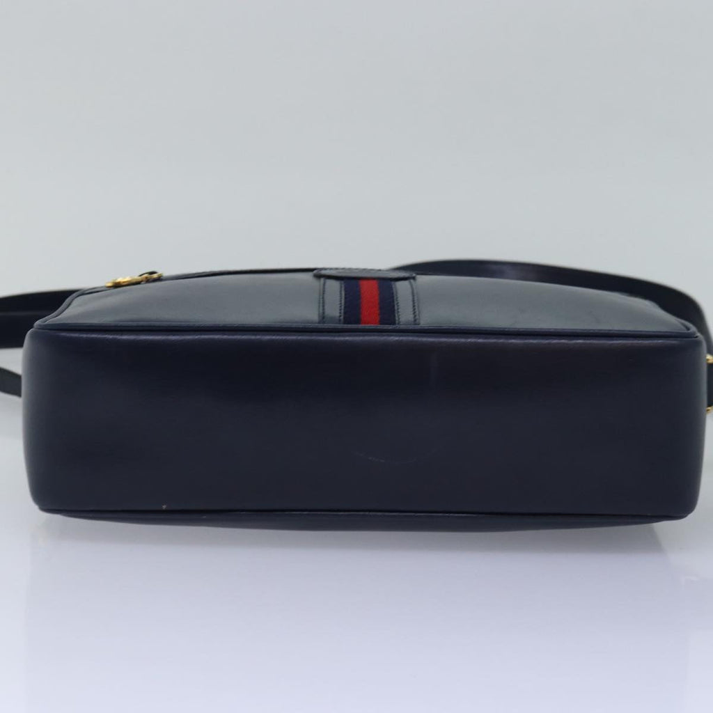 GUCCI Sherry Line Shoulder Bag Leather Navy 001 23 0942 ep4572
