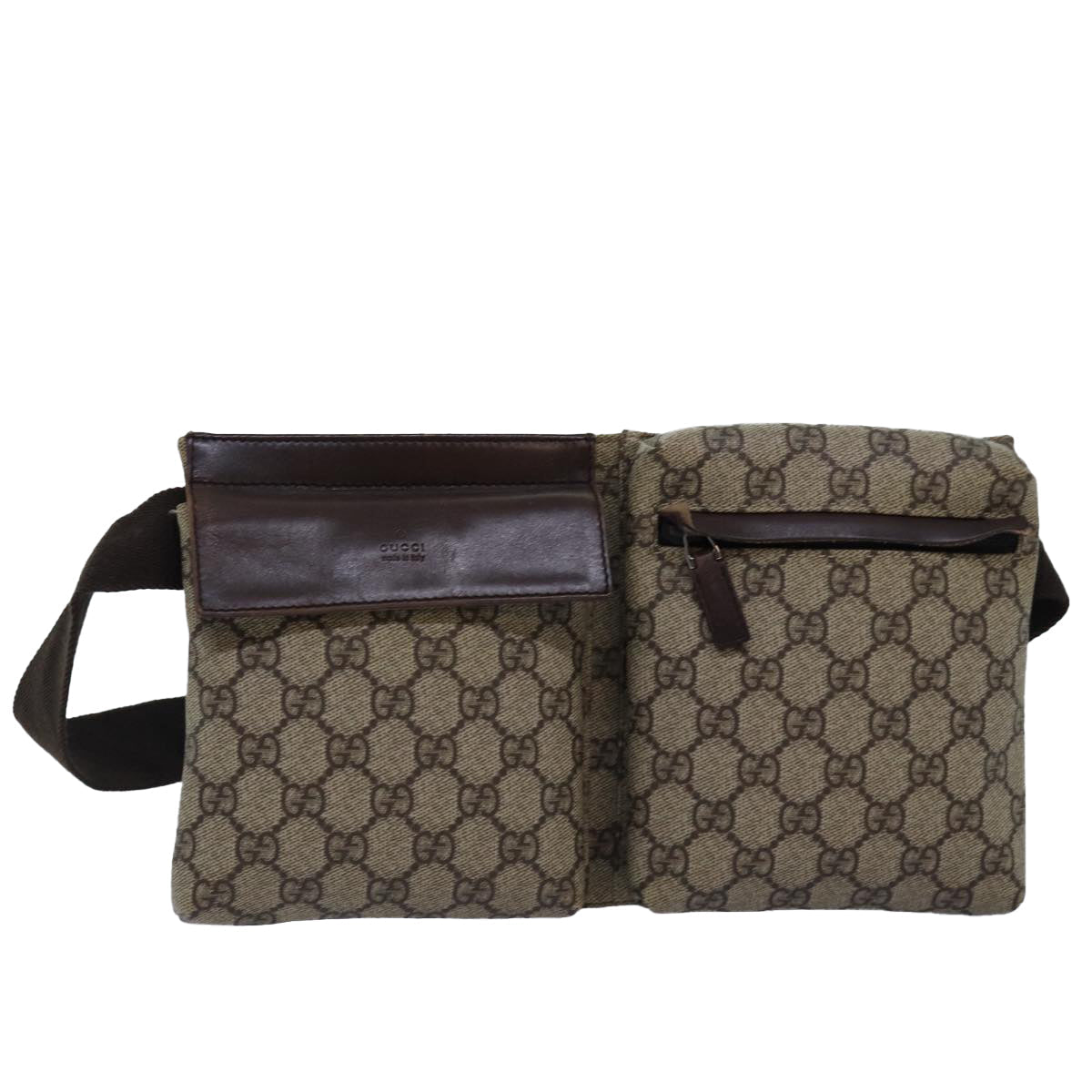 GUCCI GG Supreme Waist bag PVC Beige 28566 ep4576