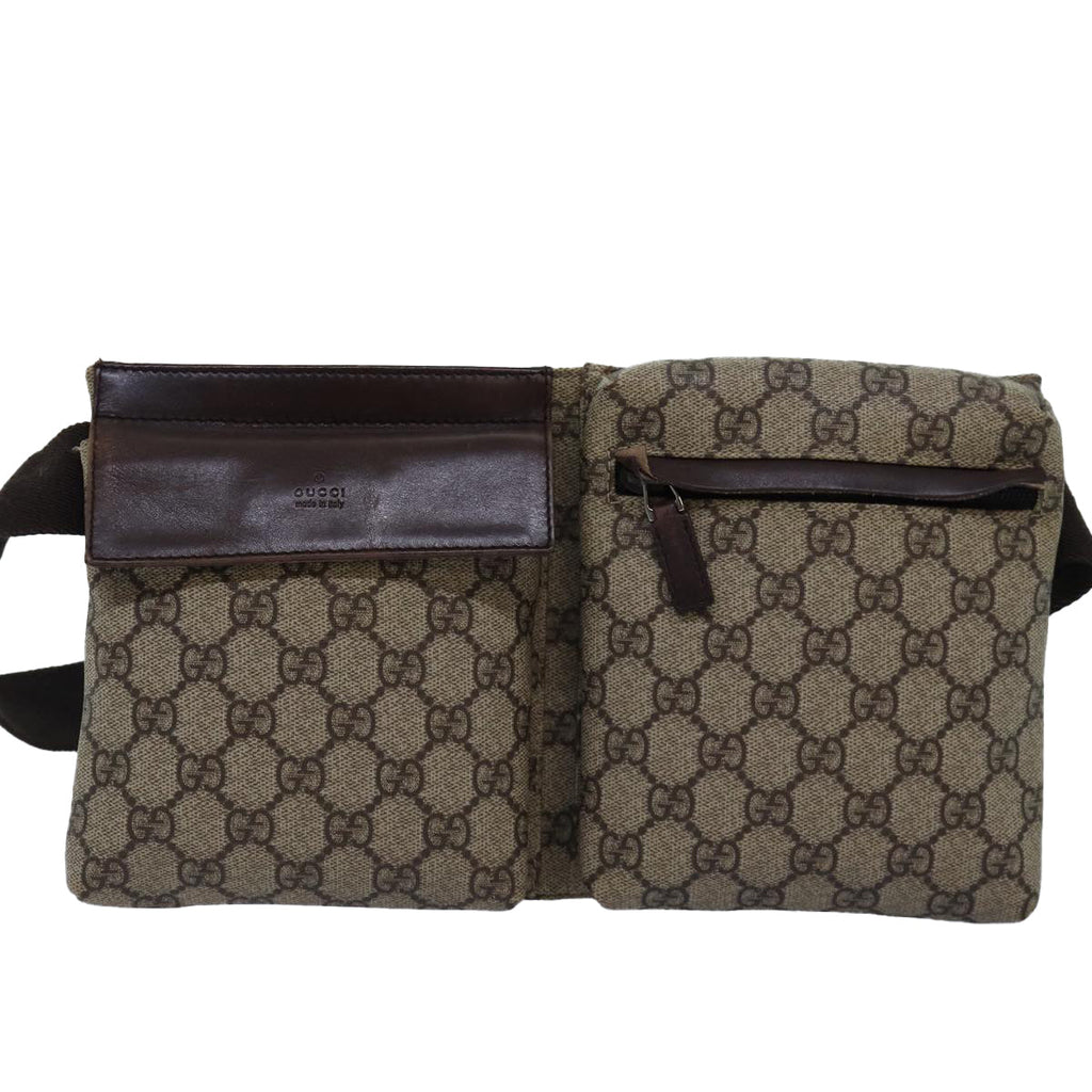 GUCCI GG Supreme Waist bag PVC Beige 28566 ep4576