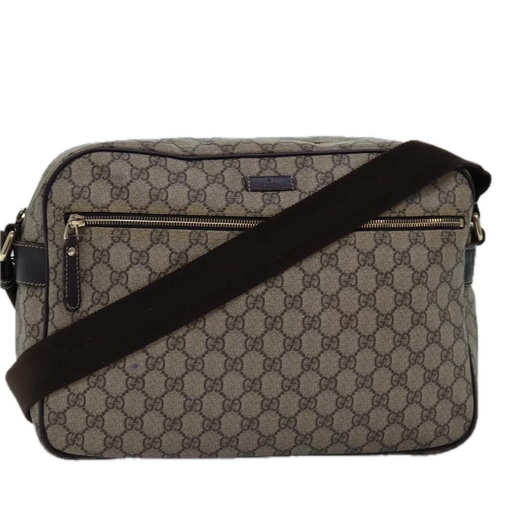GUCCI GG Supreme Shoulder Bag PVC Beige 211107 ep4581