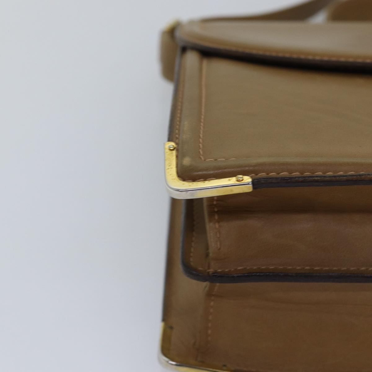GUCCI Web Sherry Line Shoulder Bag Leather Beige ep4582