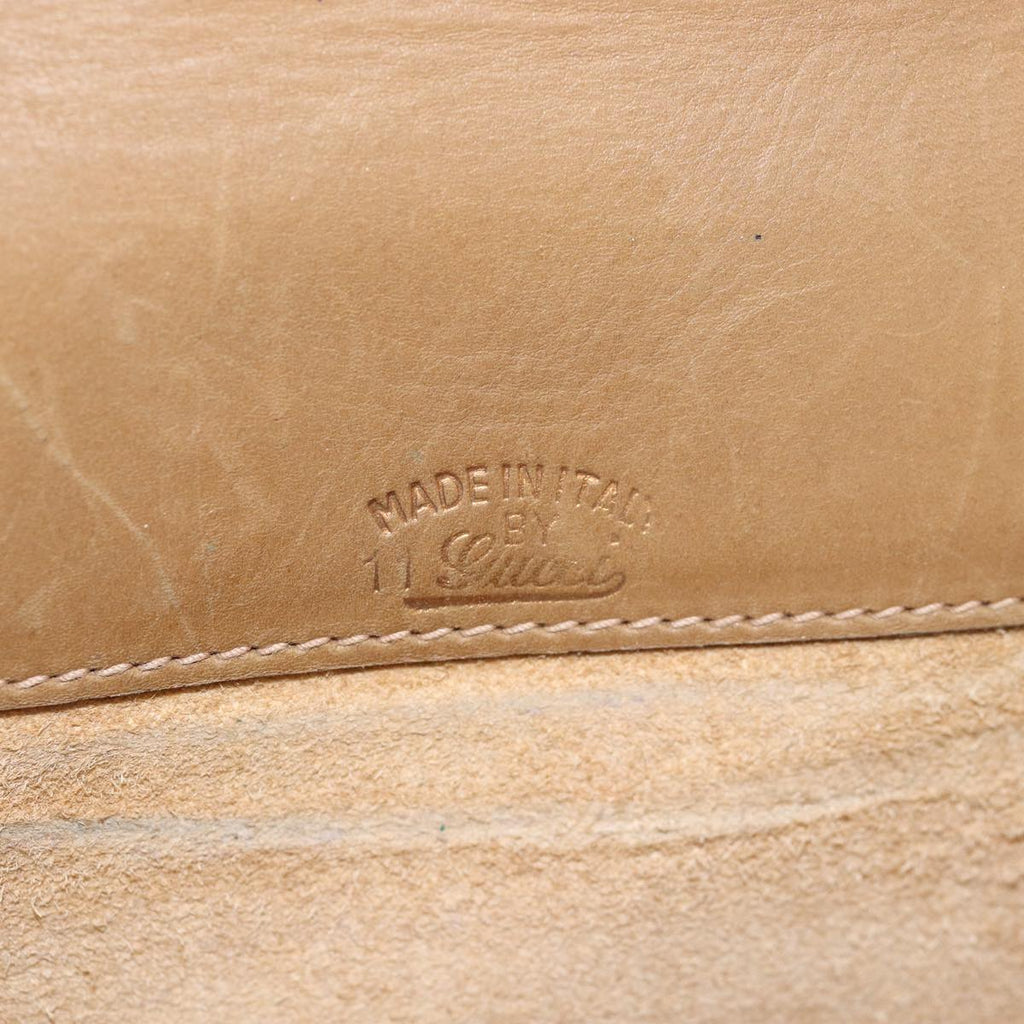 GUCCI Web Sherry Line Shoulder Bag Leather Beige ep4582