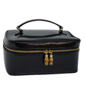 GUCCI Bamboo Vanity Cosmetic Pouch Patent Black 032 1956 0150 ep4599