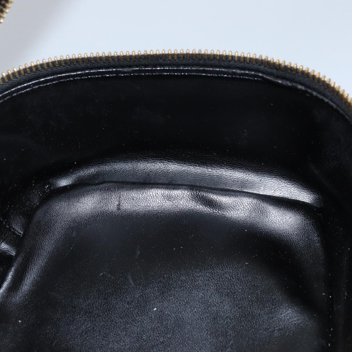 GUCCI Bamboo Vanity Cosmetic Pouch Patent Black 032 1956 0150 ep4599