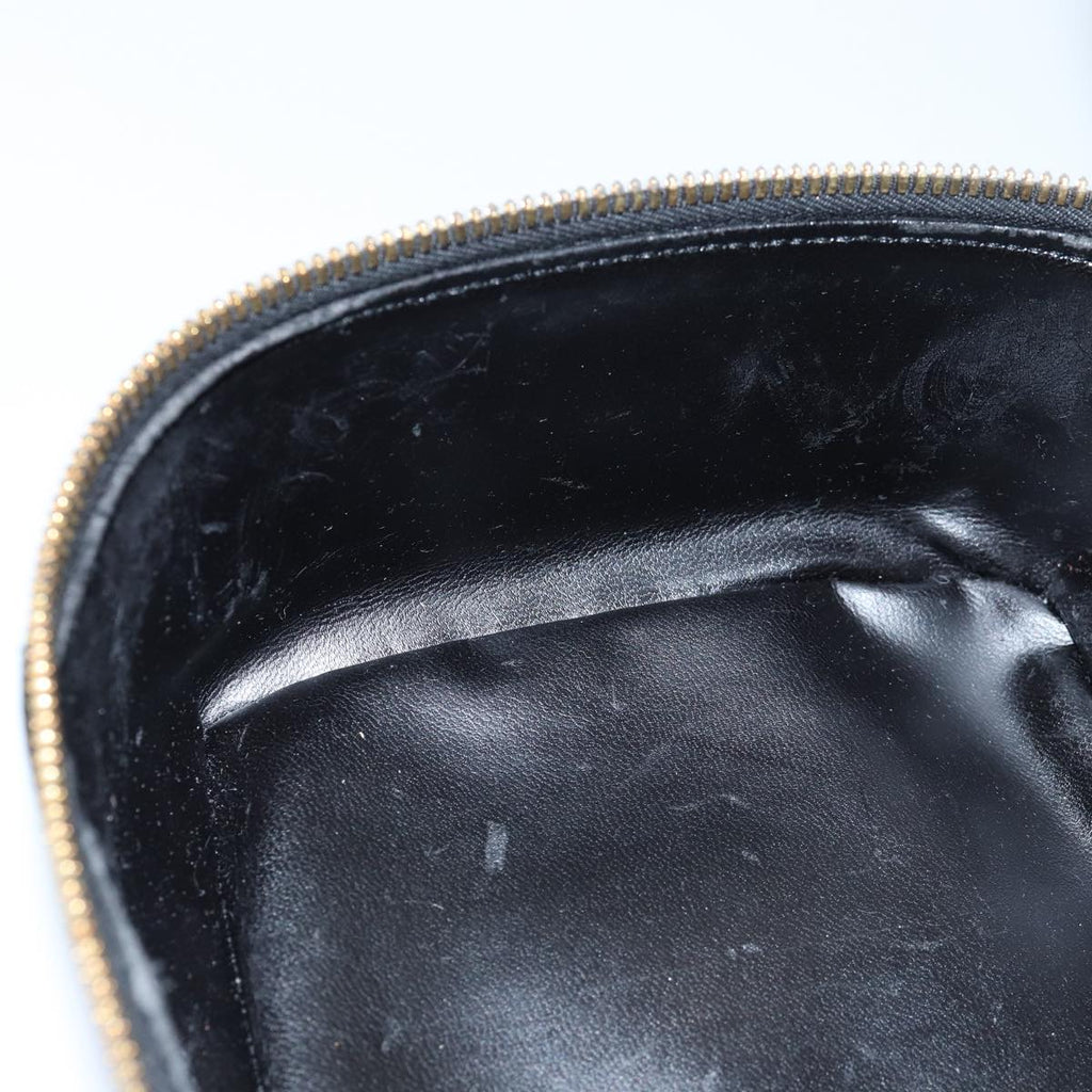 GUCCI Bamboo Vanity Cosmetic Pouch Patent Black 032 1956 0150 ep4599