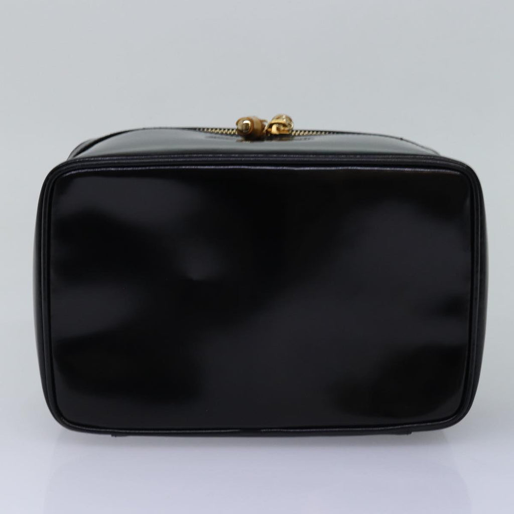 GUCCI Bamboo Vanity Cosmetic Pouch Patent Black 032 1956 0150 ep4599