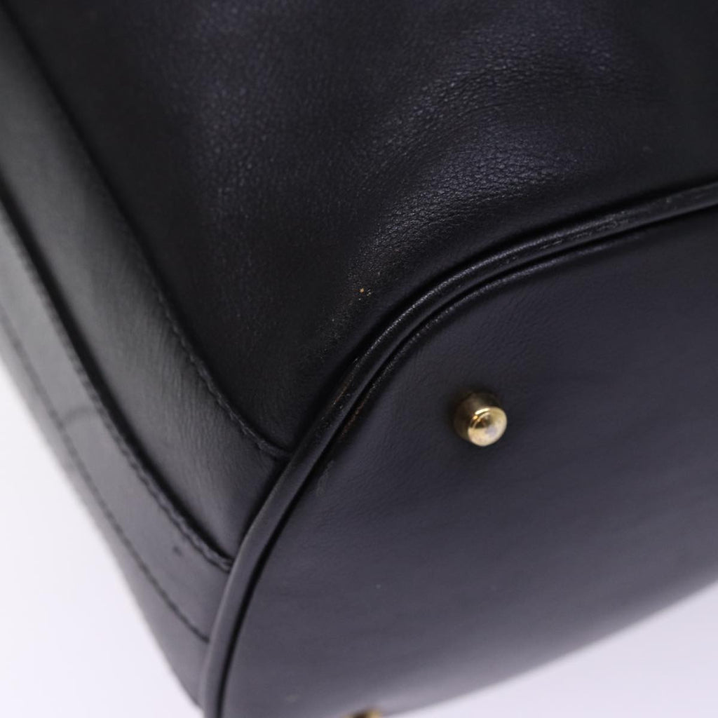 GUCCI Bamboo Hand Bag Leather 2way Black 001 2684 1657 ep4610