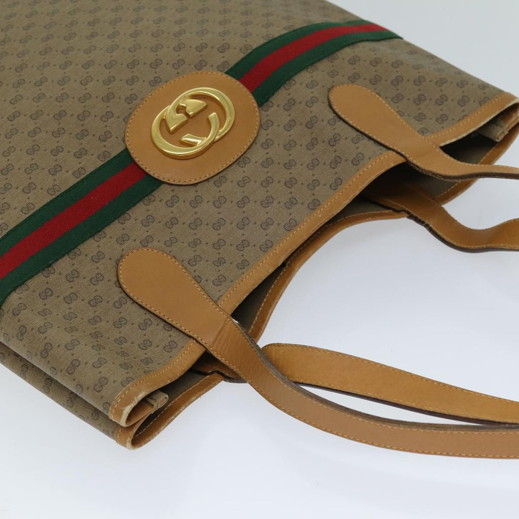 GUCCI Micro GG Supreme Web Sherry Line Tote Bag Beige 002 904 0131 ep4613