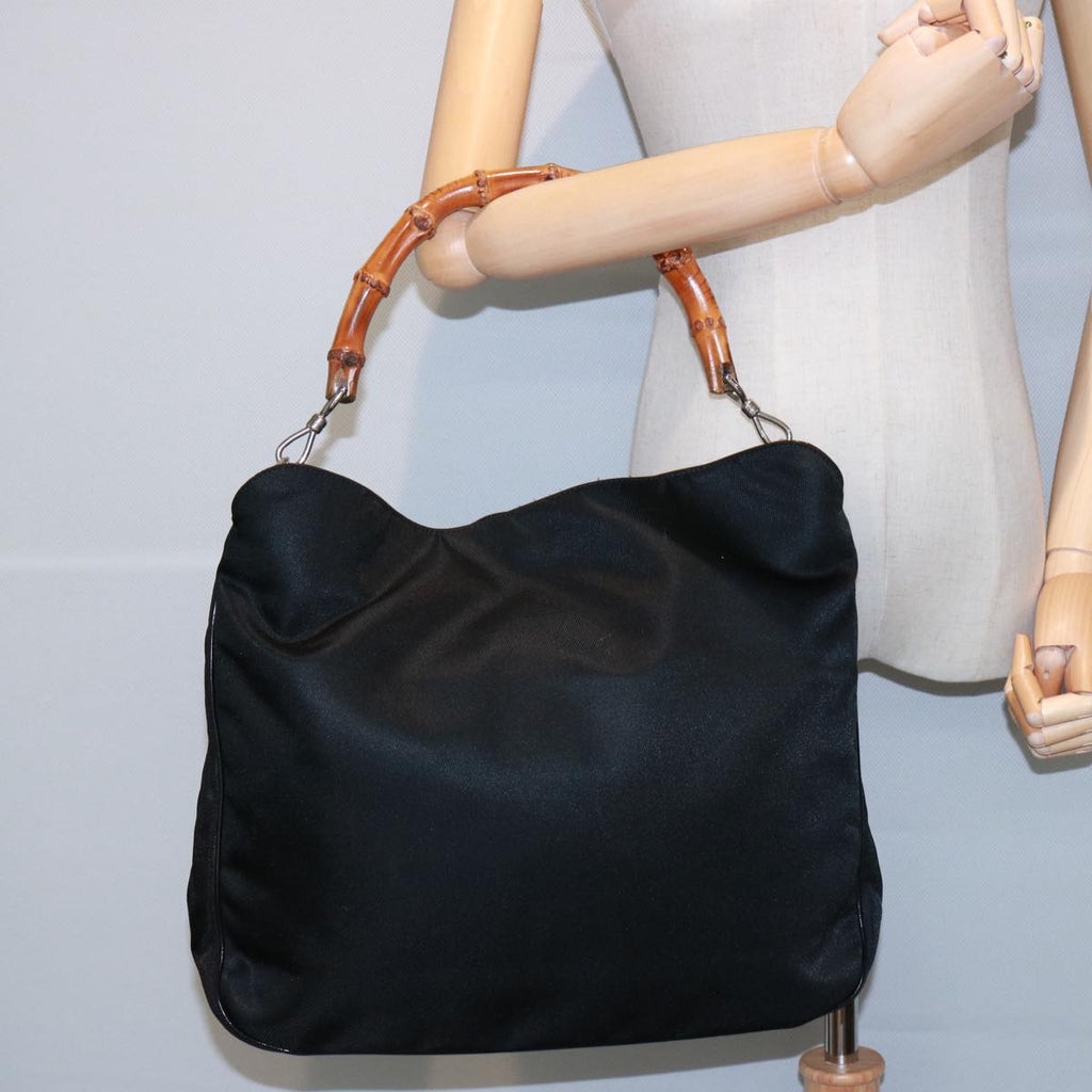 GUCCI Bamboo Shoulder Bag Nylon Black 001 1781 1577 5 ep4616