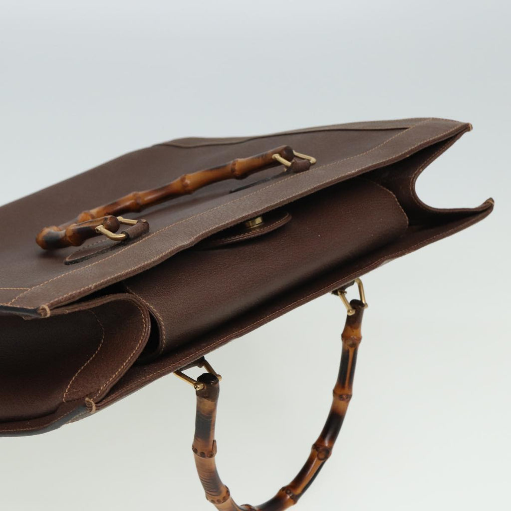 GUCCI Bamboo Hand Bag Leather Brown 002 1186 0259 ep4621