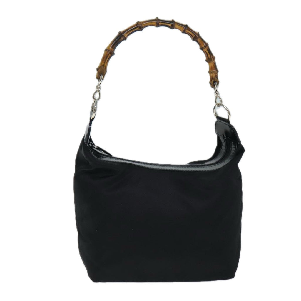 GUCCI Bamboo Shoulder Bag Nylon Black 000 2214 0531 ep4630