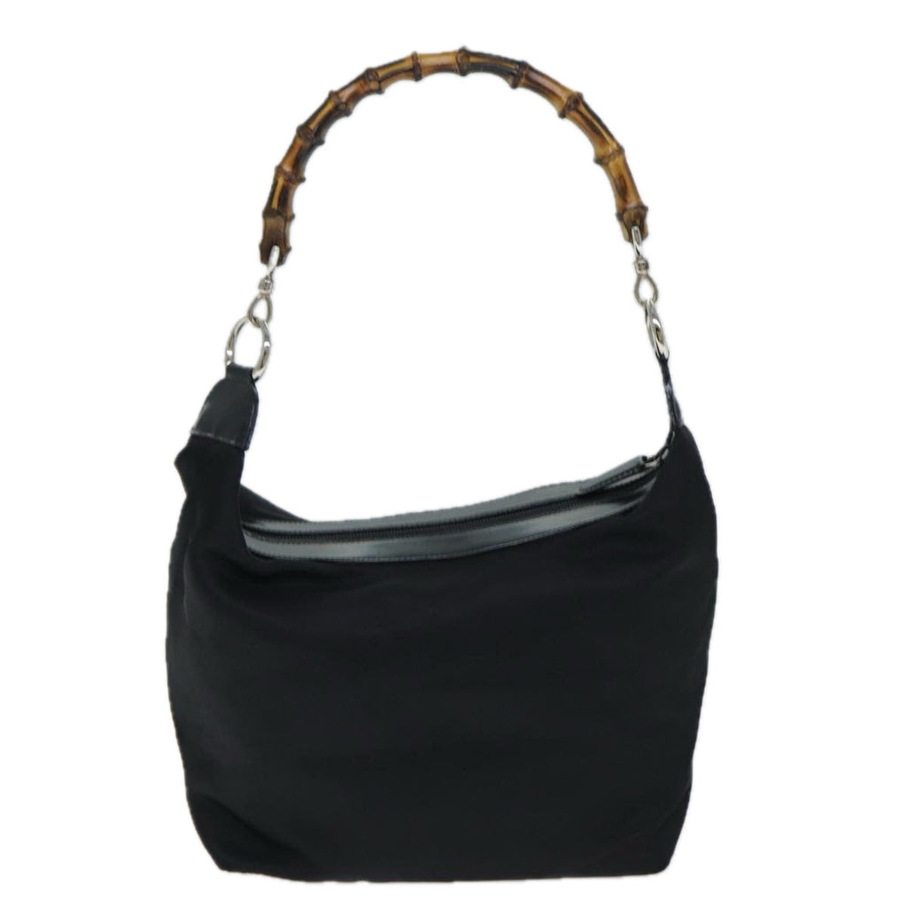 GUCCI Bamboo Shoulder Bag Nylon Black 000 2214 0531 ep4630