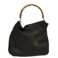 GUCCI Bamboo Hand Bag Nylon Khaki 001 123 1577 ep4636