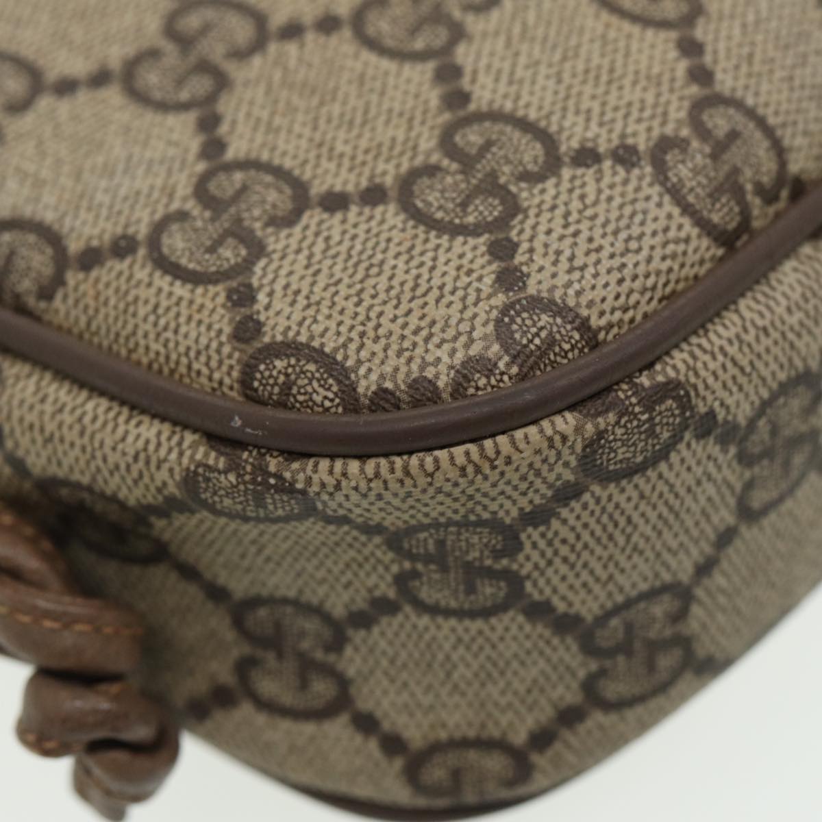 GUCCI GG Supreme Shoulder Bag PVC Leather Beige 116 02 606 ep4637