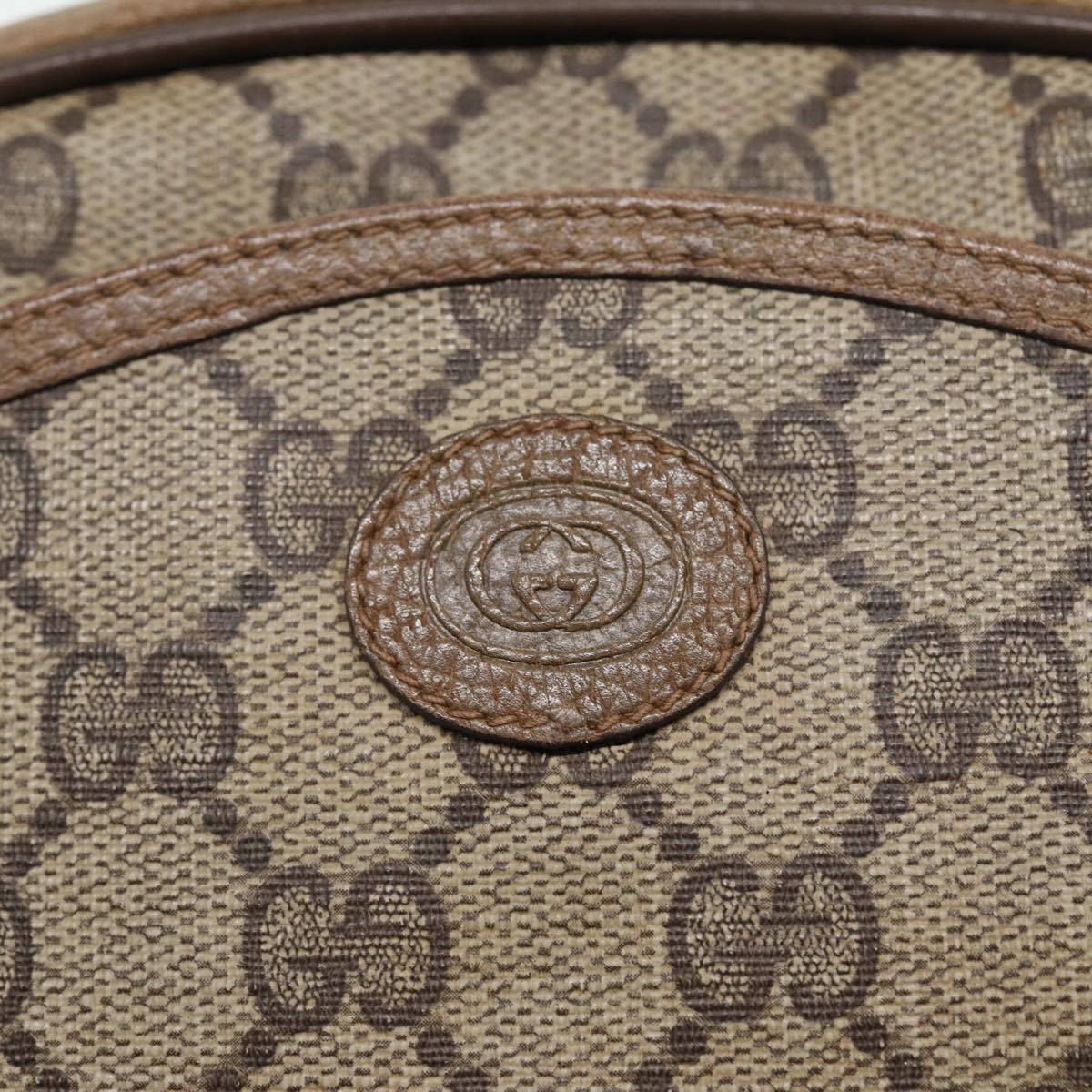 GUCCI GG Supreme Shoulder Bag PVC Leather Beige 116 02 606 ep4637