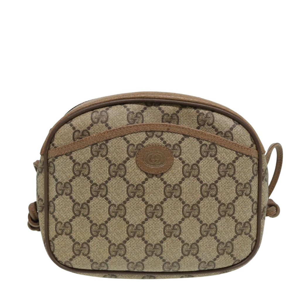 GUCCI GG Supreme Shoulder Bag PVC Leather Beige 116 02 606 ep4637