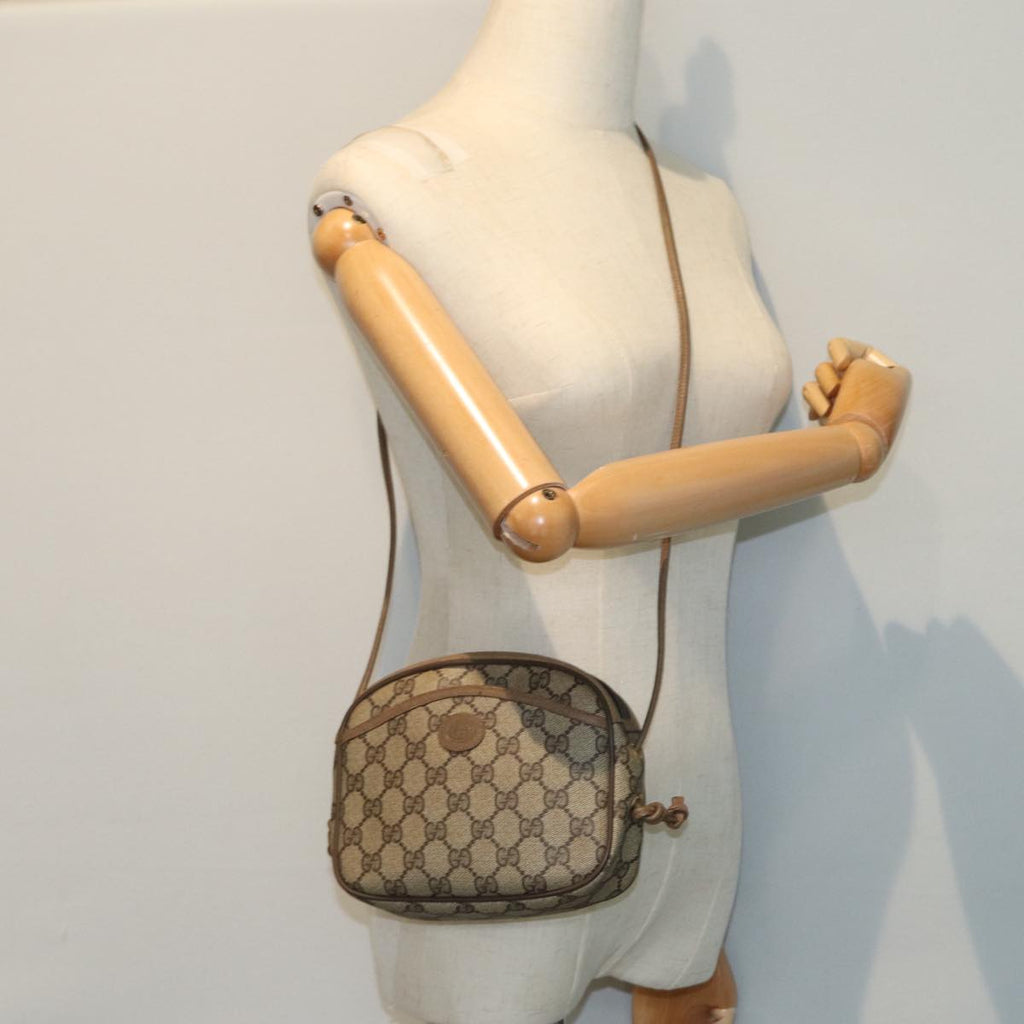 GUCCI GG Supreme Shoulder Bag PVC Leather Beige 116 02 606 ep4637