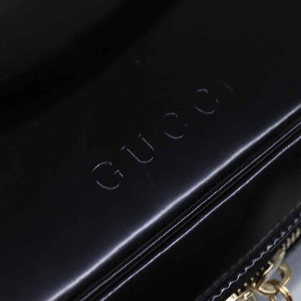 GUCCI Vanity Cosmetic Pouch Enamel Black 032 1956 0150 ep4640