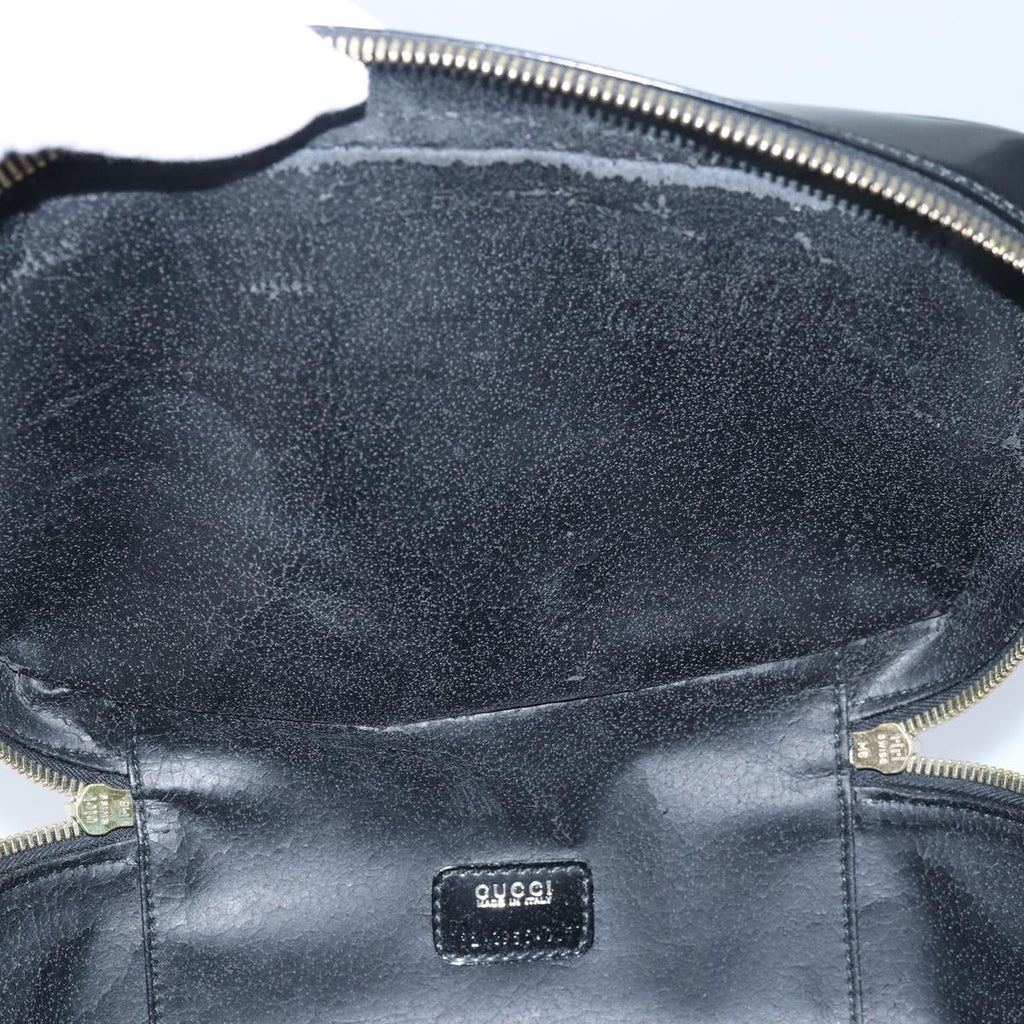 GUCCI Vanity Cosmetic Pouch Enamel Black 032 1956 0150 ep4640