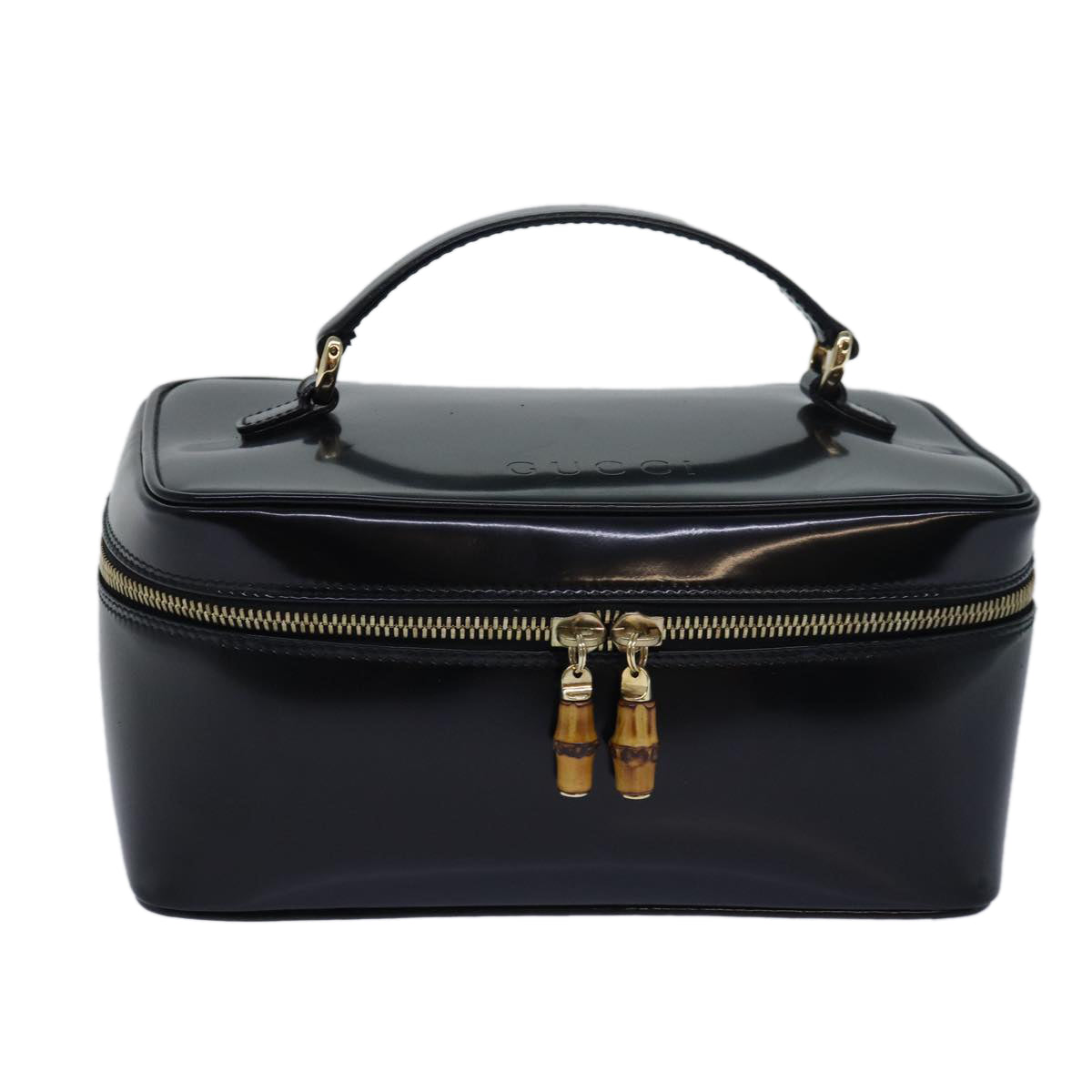 GUCCI Vanity Cosmetic Pouch Enamel Black 032 1956 0150 ep4640