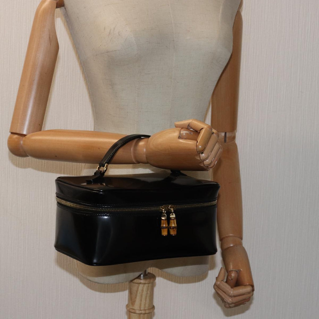 GUCCI Vanity Cosmetic Pouch Enamel Black 032 1956 0150 ep4640