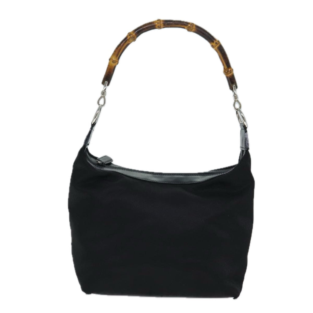 GUCCI Bamboo Shoulder Bag Nylon Black 000 1956 0531 ep4641