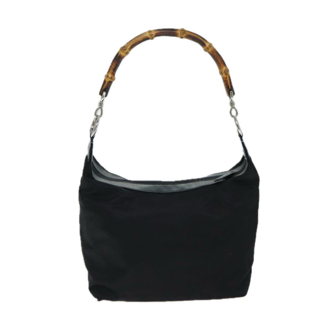 GUCCI Bamboo Shoulder Bag Nylon Black 000 1956 0531 ep4641